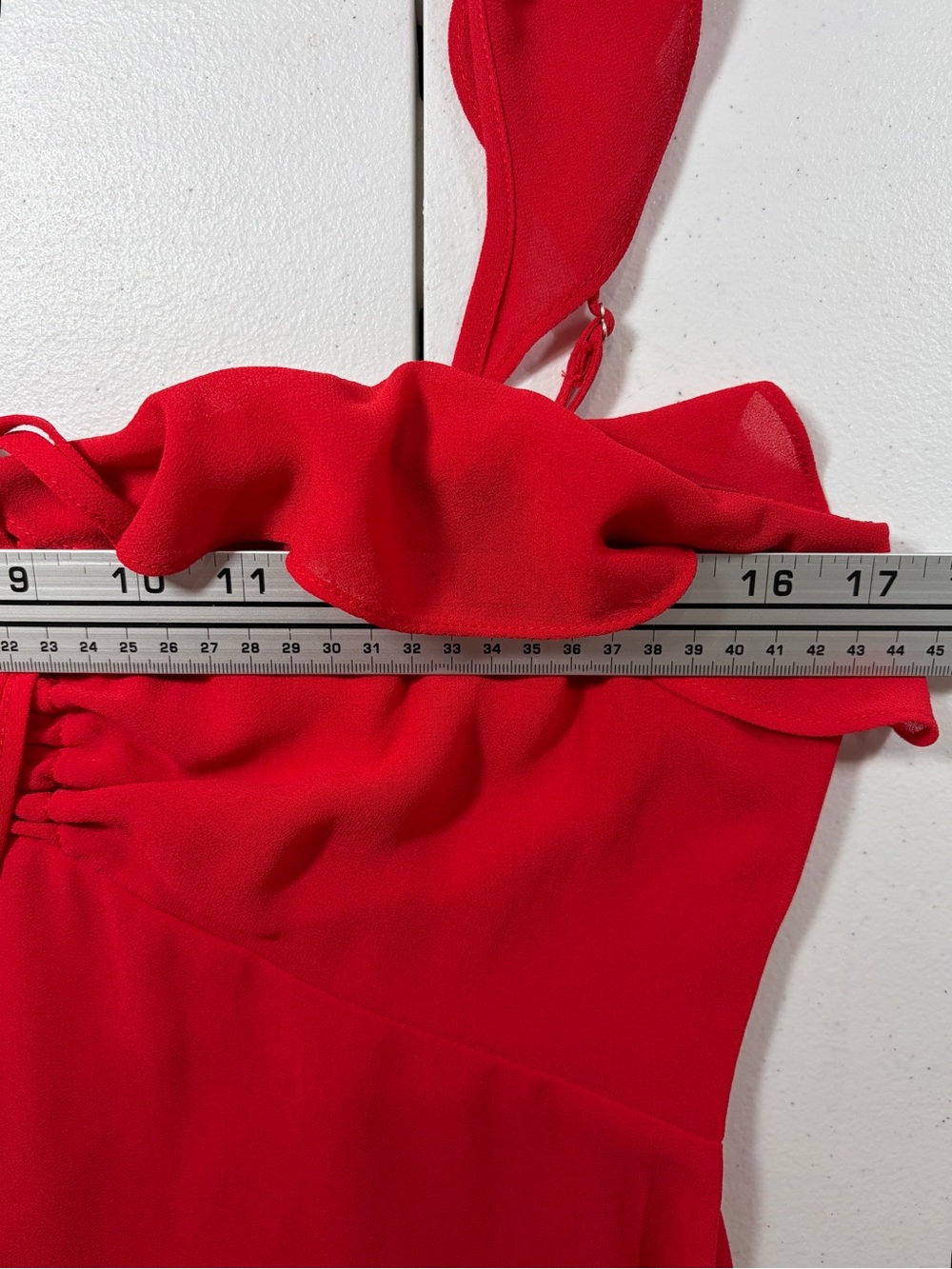 Lulu's Red Ruffle-Trim Mini Dress (M) - Picture 5 of 9